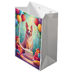 Sac Cadeau Moyen Célébration d'anniversaire de Silken Windhound