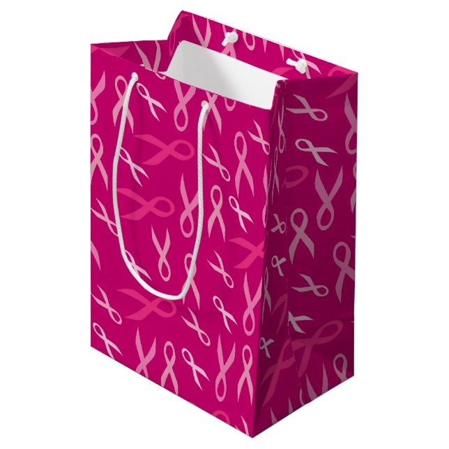 Sac Cadeau Moyen Célébrer l'événement rose (Devant Angle)