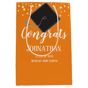Sac Cadeau Moyen Cérémonie des Graduations de 2020 Orange