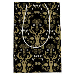 Sac Cadeau Moyen Cerf d'art populaire scandinave