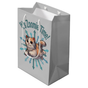 Sac Cadeau Moyen C'est un chat calico dilué Zoomie Temps
