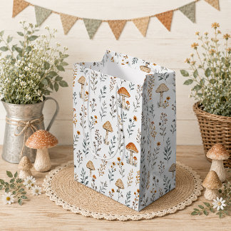 Sac Cadeau Moyen Champignons, Accents de la forêt, Floral, Fantaisi