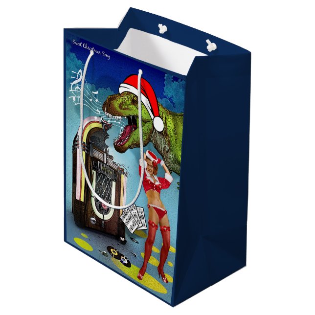 Sac Cadeau Moyen Chanson de Noël douce (Dos Angle)