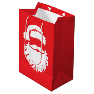Sac Cadeau Moyen Chapeau visage de Père Noël Noël