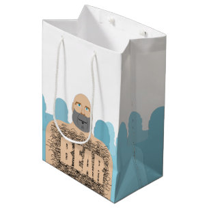 Sac Cadeau Moyen Chariot d'homme ours chauve musclé de SlipperyJoe 