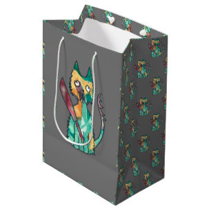 Sac Cadeau Moyen chat avec couteau