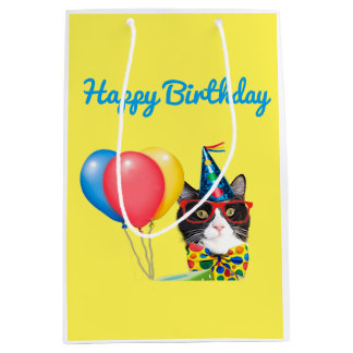 Sac Cadeau Moyen Chat de joyeux anniversaire