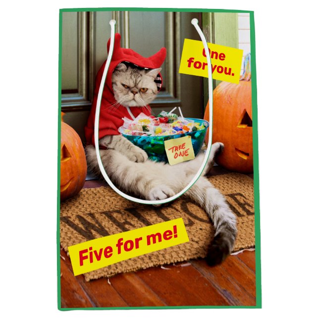 Sac Cadeau Moyen Chat diabolique (Devant)