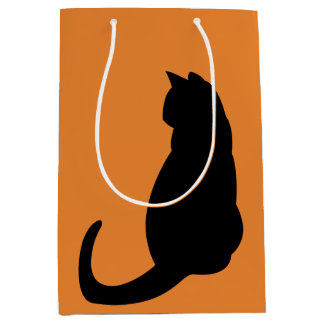 Sac Cadeau Moyen Chat noir double face