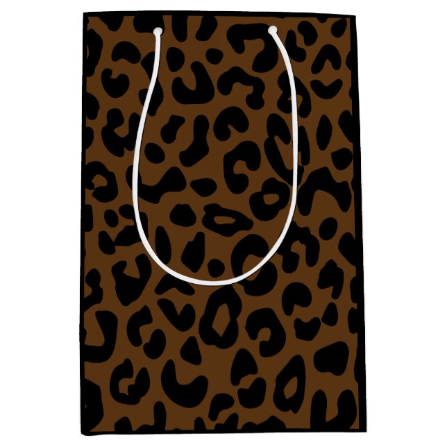Sac Cadeau Moyen Cheetah Motif imprimé noir Brown (Devant)