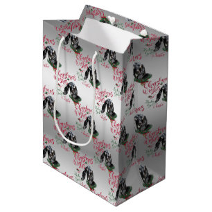 Sac Cadeau Moyen CHÈQUE voeux de Noël Bébé Chèvre Baisers Nubian