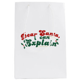 Sac Cadeau Moyen Cher Père Noël, Je Peux Expliquer - Fête