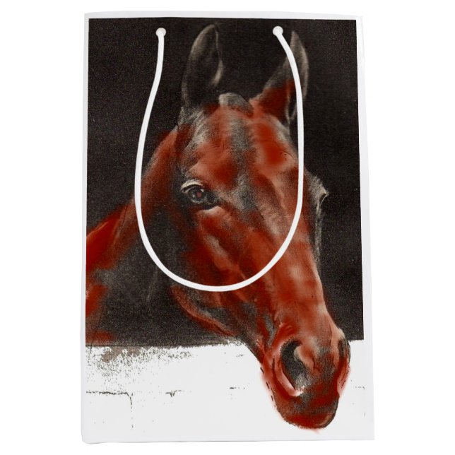Sac Cadeau Moyen cheval sympathique (Devant)