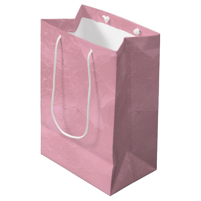 Sac Cadeau Moyen Chic Fushia Perle de la Mariée (Devant Angle)