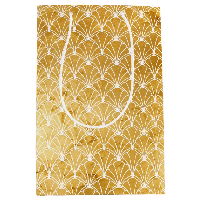 Sac Cadeau Moyen Chic Glam or Floral (Devant)