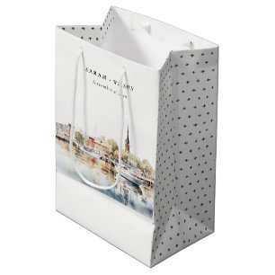 Sac Cadeau Moyen Chic Mariage d'aquarelle Annapolis Maryland