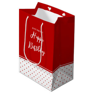 Sac Cadeau Moyen Chic Polka Dot Rouge Blanc Arrière - plan