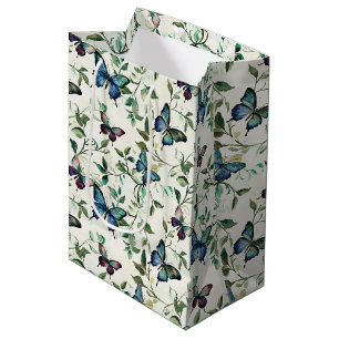 Sac Cadeau Moyen Chic Romantique Papillons Bleus Baby Shower