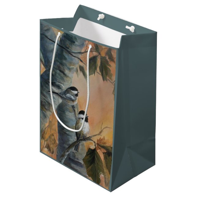 Sac Cadeau Moyen Chickadees  (Devant Angle)