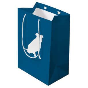 Sac Cadeau Moyen Chien Baby shower Pit Pitbull Blue Boy