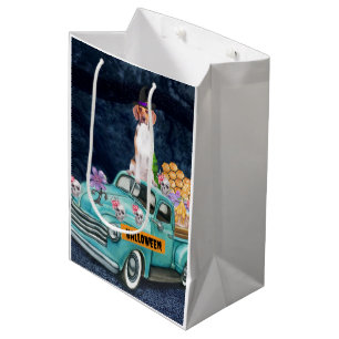 Sac Cadeau Moyen Chien Beagle Halloween Camion Nuit Effrayante