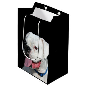 Sac Cadeau Moyen Chien blanc de boxeur