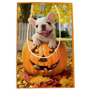 Sac Cadeau Moyen Chien dans Jack-o-Lantern