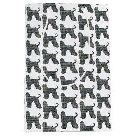 Sac Cadeau Moyen Chien et silhouette mâché afghan blanc
