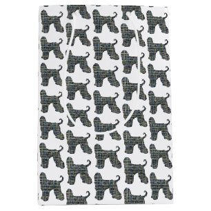 Sac Cadeau Moyen Chien et silhouette mâché afghan blanc