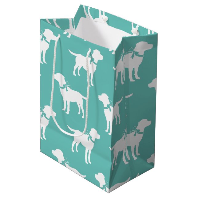 Sac Cadeau Moyen Chien Labrador Black Lab Puppy (Devant Angle)