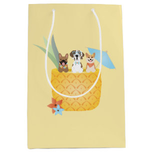 Sac Cadeau Moyen Chiens d'ananas Pina Colada