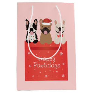 Sac Cadeau Moyen Chiens de taureau français de Happy Pawlidays