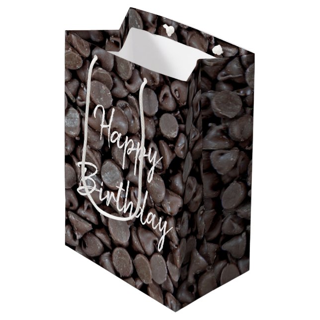 Sac Cadeau Moyen Chips au chocolat Anniversaire (Devant Angle)