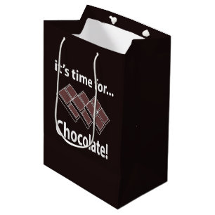Sac Cadeau Moyen Chocolat Il est temps pour le chocolat