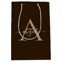 Chocolat Monogrammé Brun Or | Élégance Minimaliste