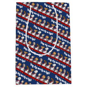 Sac Cadeau Moyen Chœur de chiens drôles Ding Dog Chant de Noël Pun