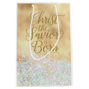 Sac Cadeau Moyen Christ le Sauveur est né Noël