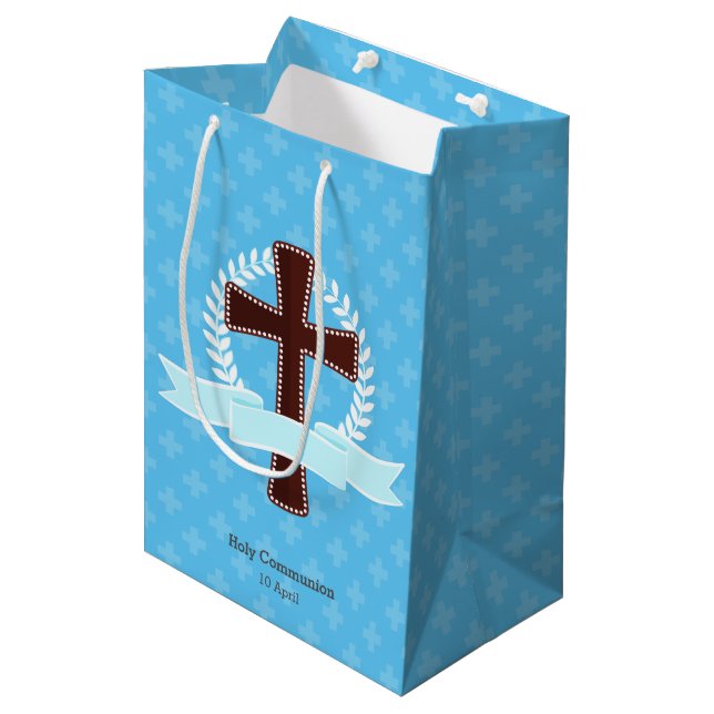 Sac Cadeau Moyen Christening * choisir la couleur de l'arrière - pl (Devant Angle)