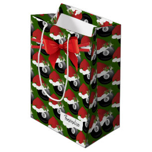 Sac Cadeau Moyen Christmas Billiard Huit Motif Ball
