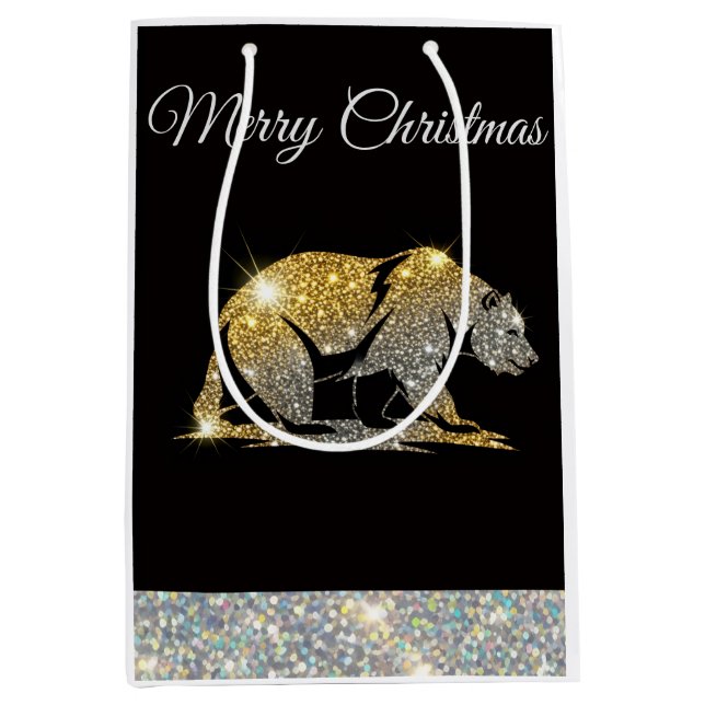Sac Cadeau Moyen Christmas California Bear (Devant)