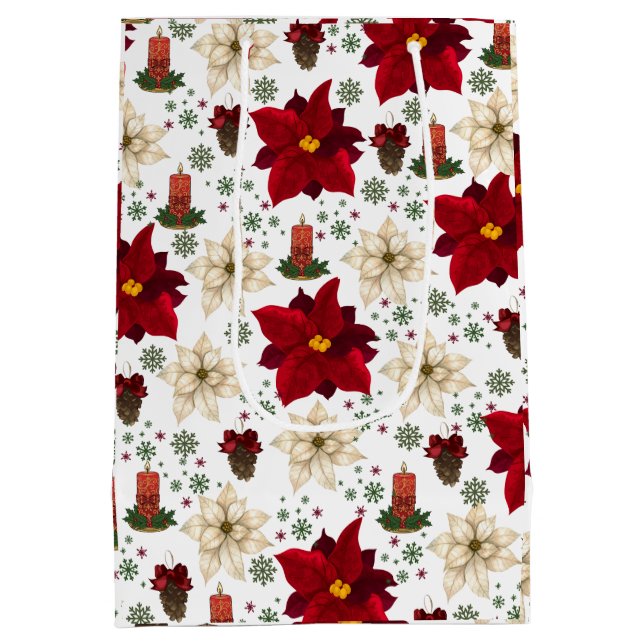 Sac Cadeau Moyen Christmas flowers (Dos)
