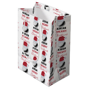 Sac Cadeau Moyen Christmas Golf Ball Sports Nom personnalisé
