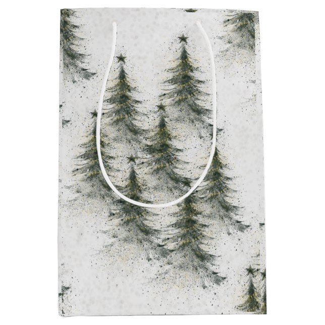 Sac Cadeau Moyen Christmas trees in the Woods (Devant)