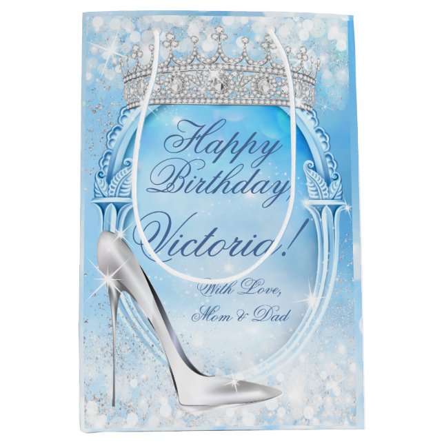 Sac Cadeau Moyen Cinderella Glass Slipper Princesse Quinceanera (Devant)
