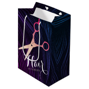Sac Cadeau Moyen Ciseaux Rose Gold Coiffeur Coiffeuse Beauté