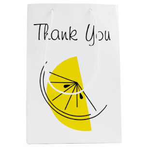 Sac cadeau moyen Citron Citrus Merci
