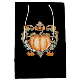 Sac Cadeau Moyen Citrouille élégante d'automne