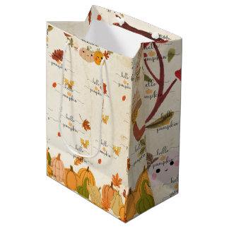 Sac Cadeau Moyen Citrouille Mignonne