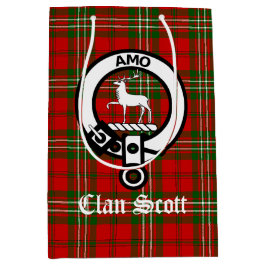 Sac Cadeau Moyen Clan Scott Crest Badge & Tartan