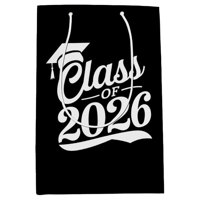 Sac Cadeau Moyen Classe De Diplômés De 2026 Fier (Devant)